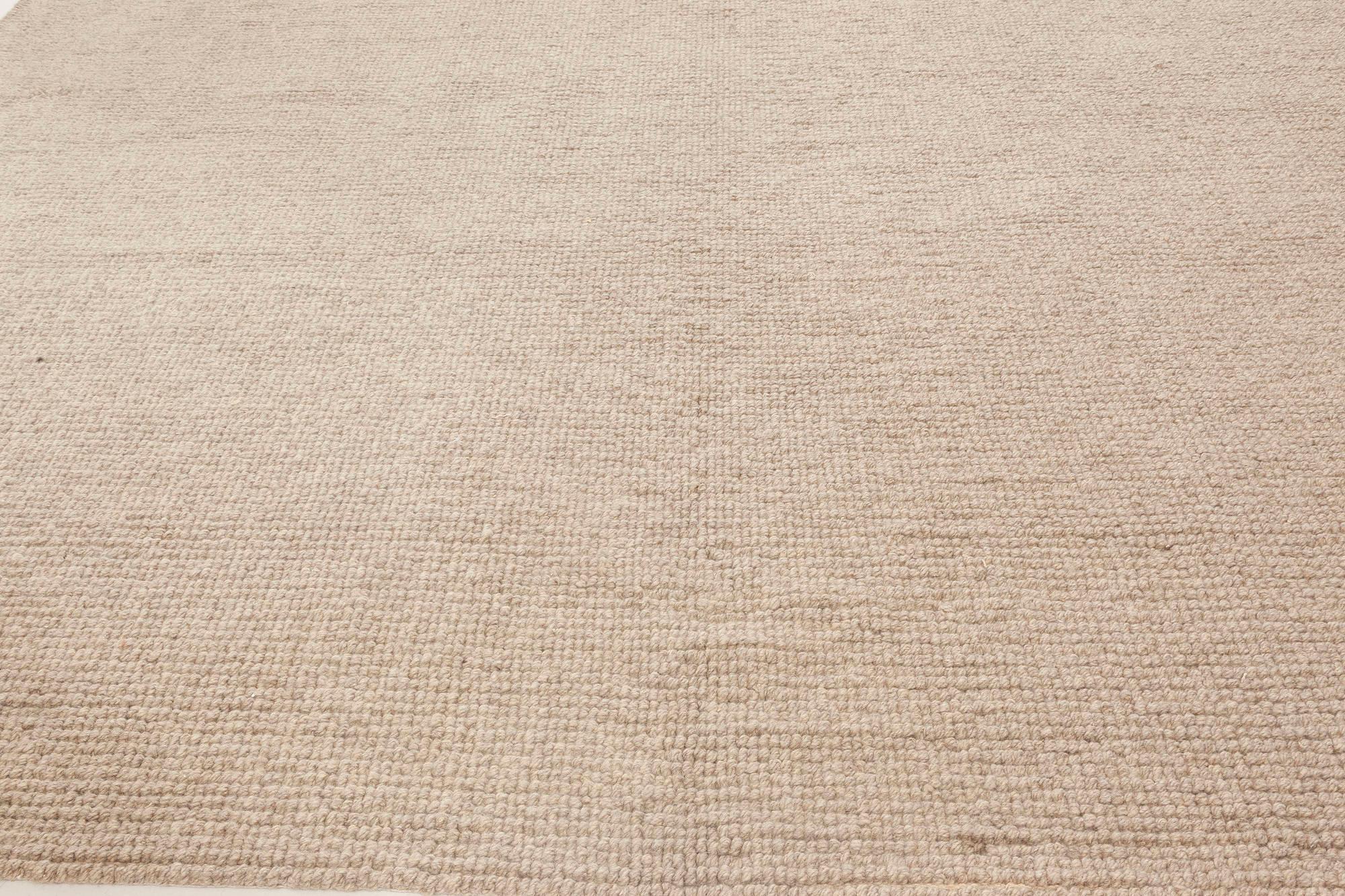 Noué à la main Tapis moderne en laine marron à tissage plat de Doris Leslie Blau en vente