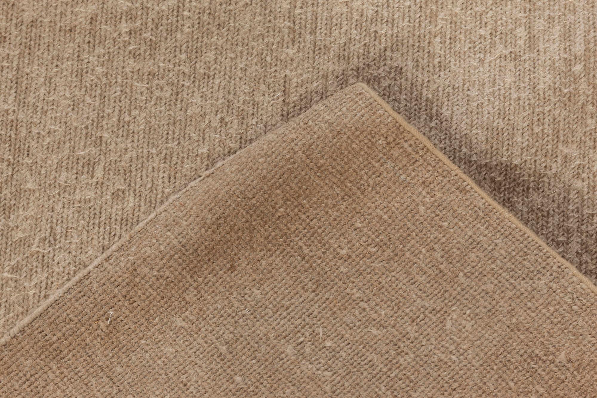Contemporary Modern Brown Flat Weave Wool Rug by Doris Leslie Blau For Sale