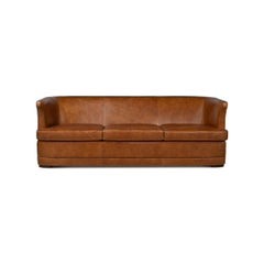 Modernes braunes Ledersofa