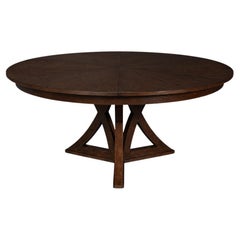 Modern Brown Oak Dining Table - 84"