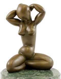 Modern Brown Patinated Bronze Caryatid Sculpture