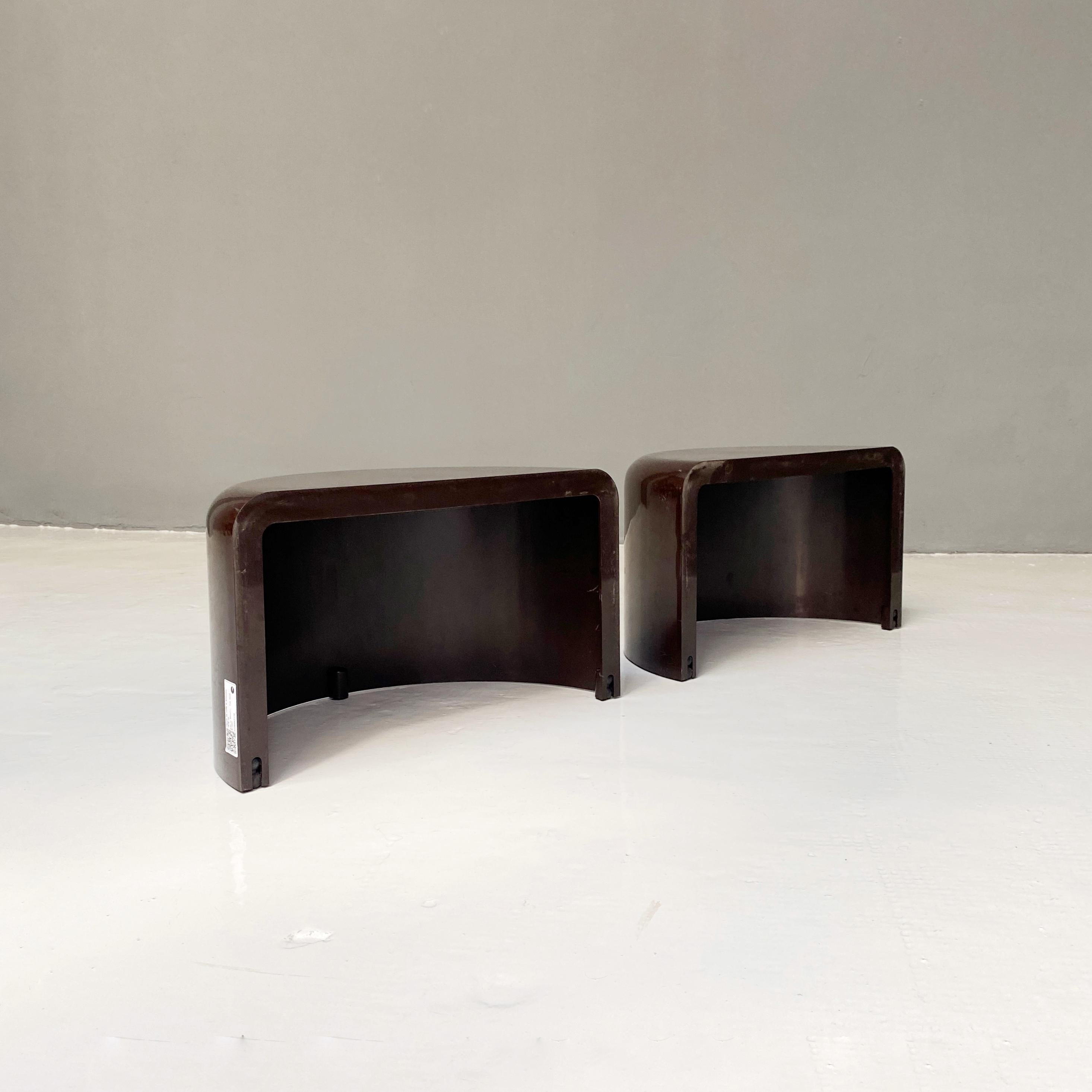 Modern Brown Plastic Table by Alberto Rosselli and Isao Hosoe for Bilumen, 1980s For Sale 9