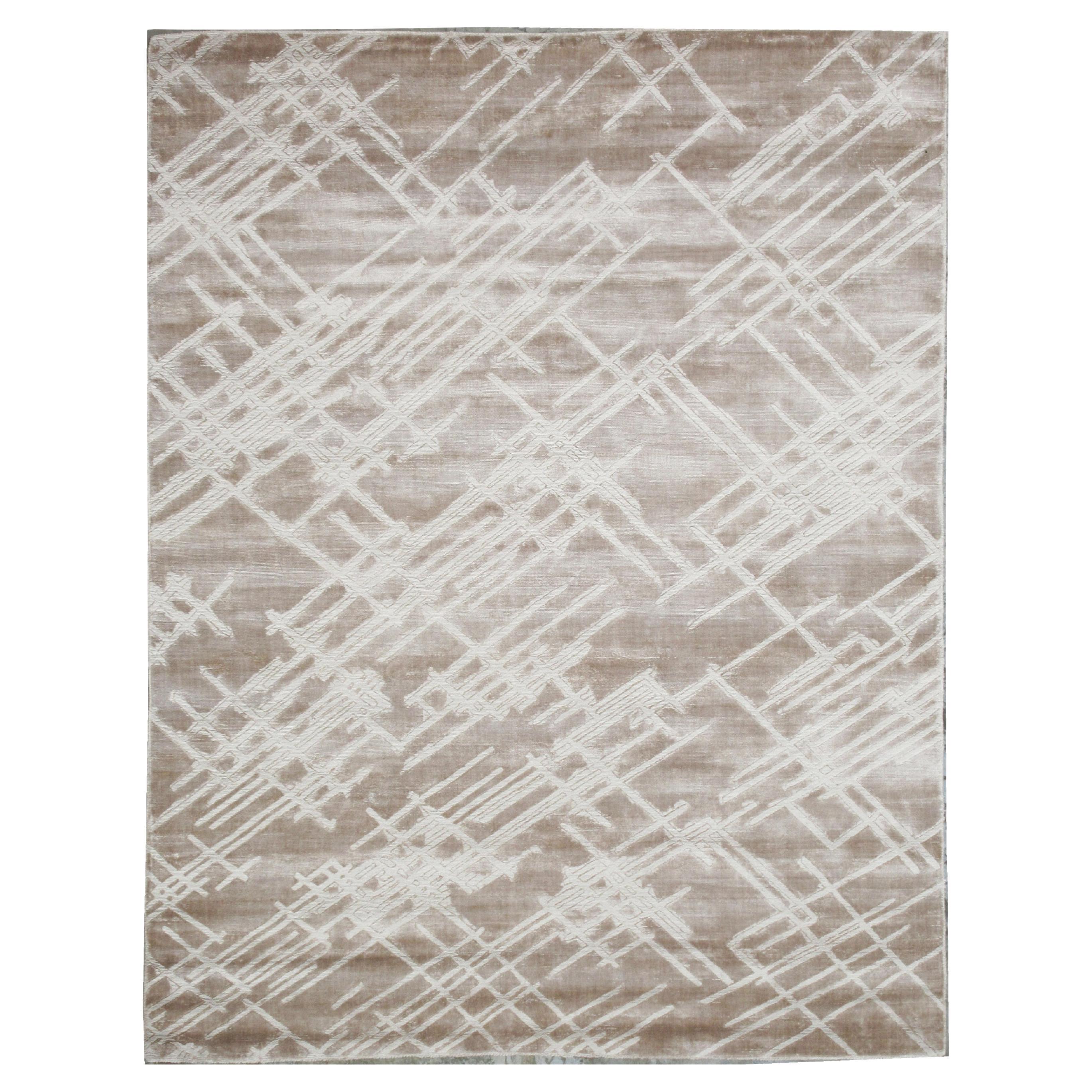 Modern Brown Textured Rug For Sale