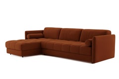 Modern Brown Velvet Sectional Sofa Vínculo