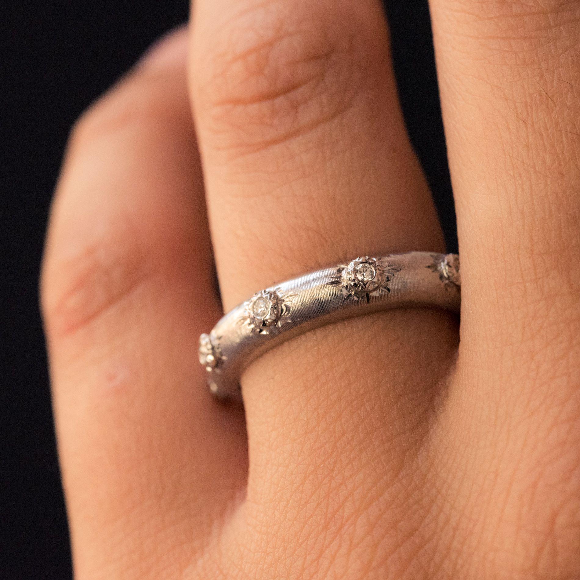 18ct white gold diamond band