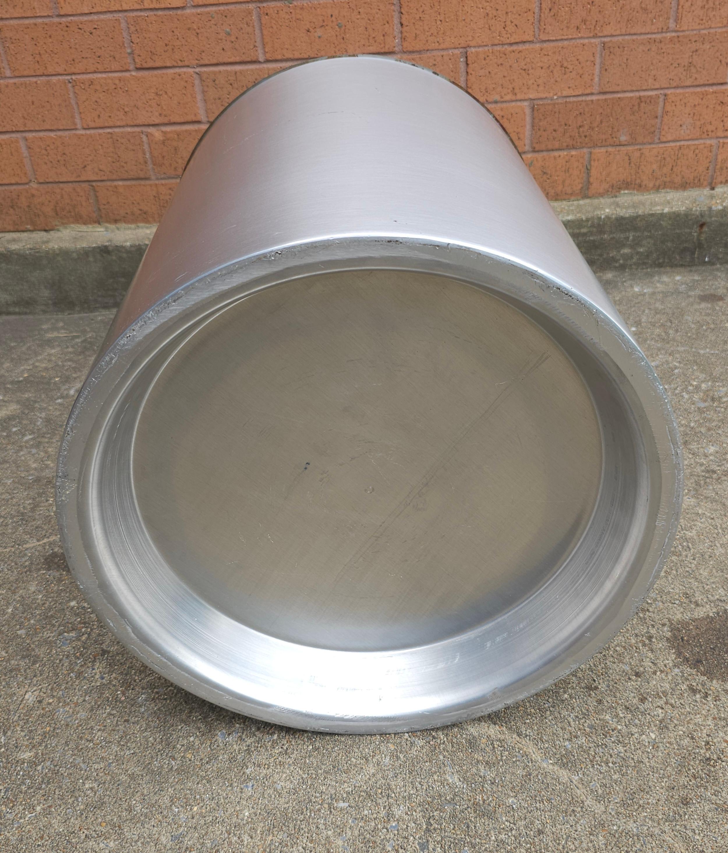 XXIe siècle et contemporain Table d'appoint cylindrique moderne en nickel brossé en vente