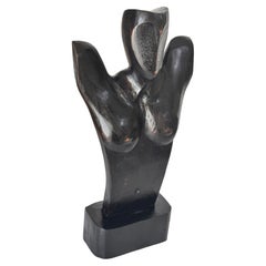 Modern Brutalist African Wooden Sculpture – Female Bust