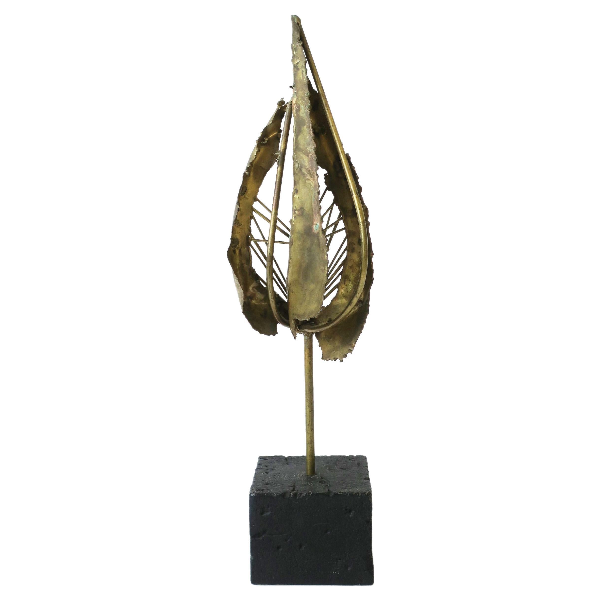Midcentury Modern Brass Sculpture, circa 1960s For Sale