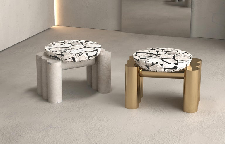 Modern Travertine Side Table Cluster Rock by Alter Ego Studio For Sale ...