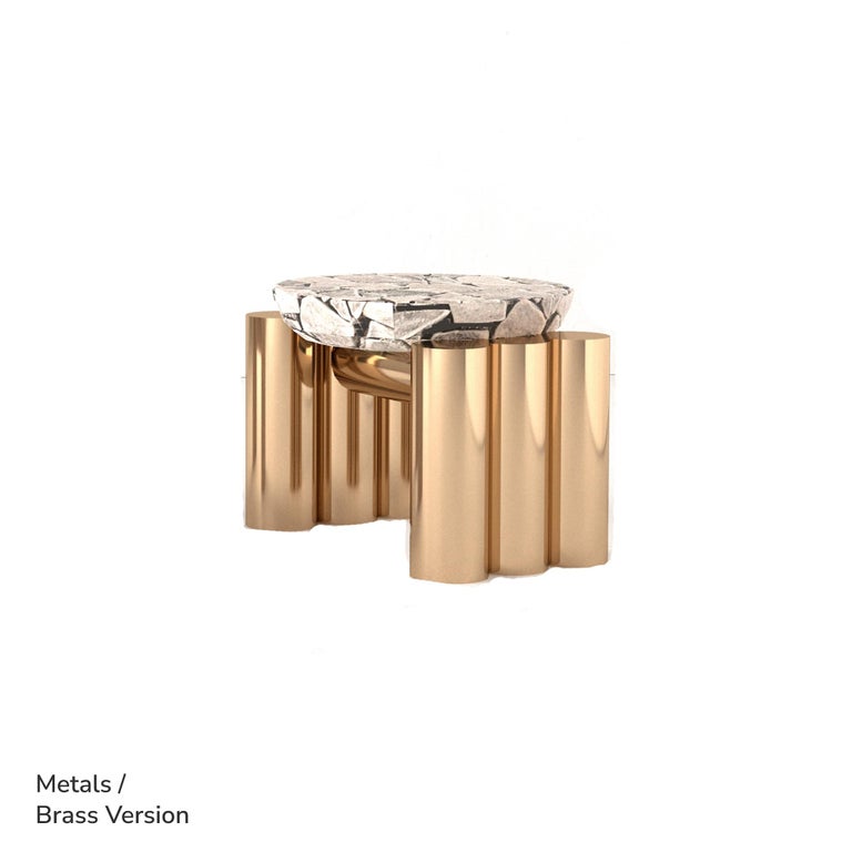 Modern Travertine Side Table Cluster Rock by Alter Ego Studio For Sale ...