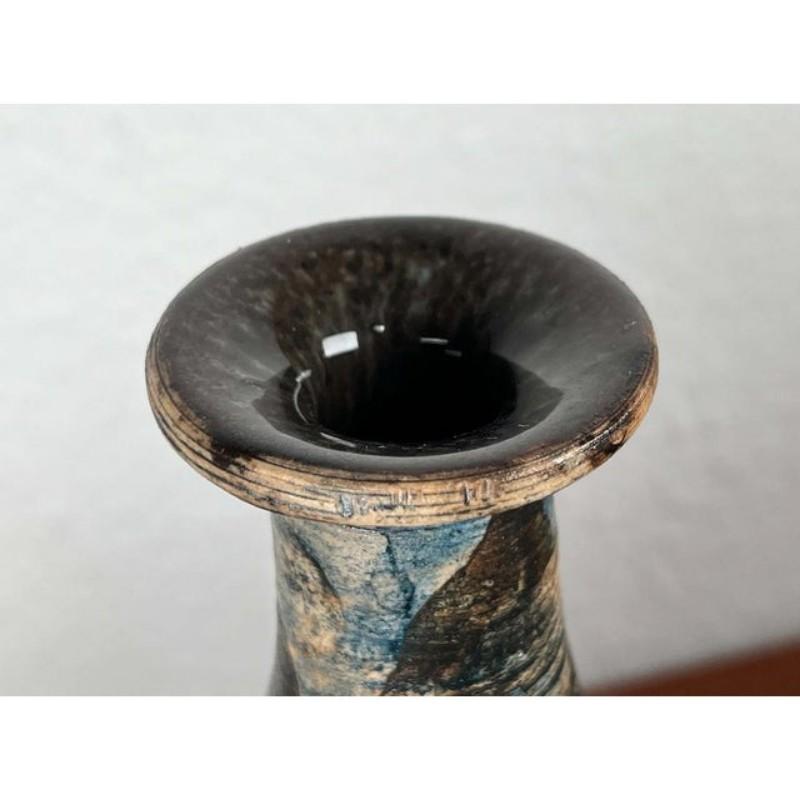 Moderne brutalistische deutsche Studio Pottery Vase von Gerhard Liebenthron, 1975 im Angebot 5