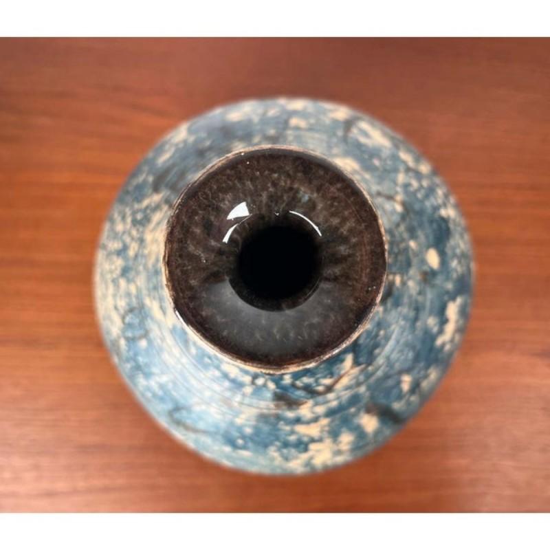Moderne brutalistische deutsche Studio Pottery Vase von Gerhard Liebenthron, 1975 im Angebot 7