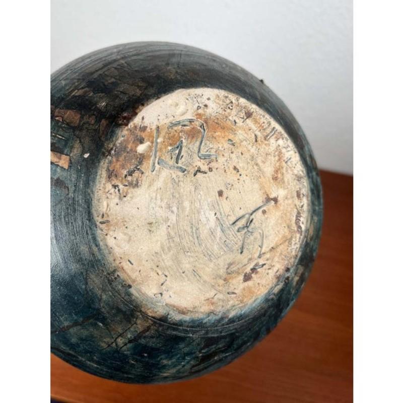 Moderne brutalistische deutsche Studio Pottery Vase von Gerhard Liebenthron, 1975 im Angebot 8