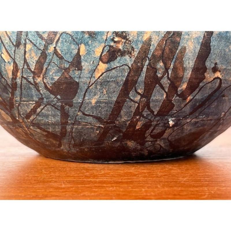 Moderne brutalistische deutsche Studio Pottery Vase von Gerhard Liebenthron, 1975 (Keramik) im Angebot