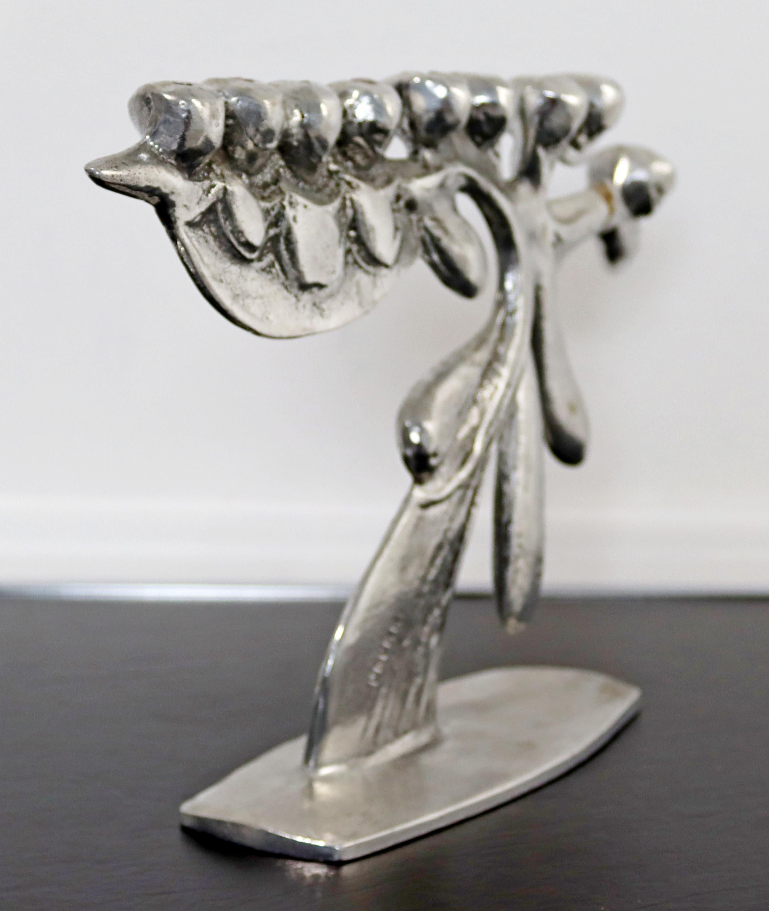Modern Brutalist Menorah Aluminum Sculpture Candle Holder Signed Donald Drumm 3