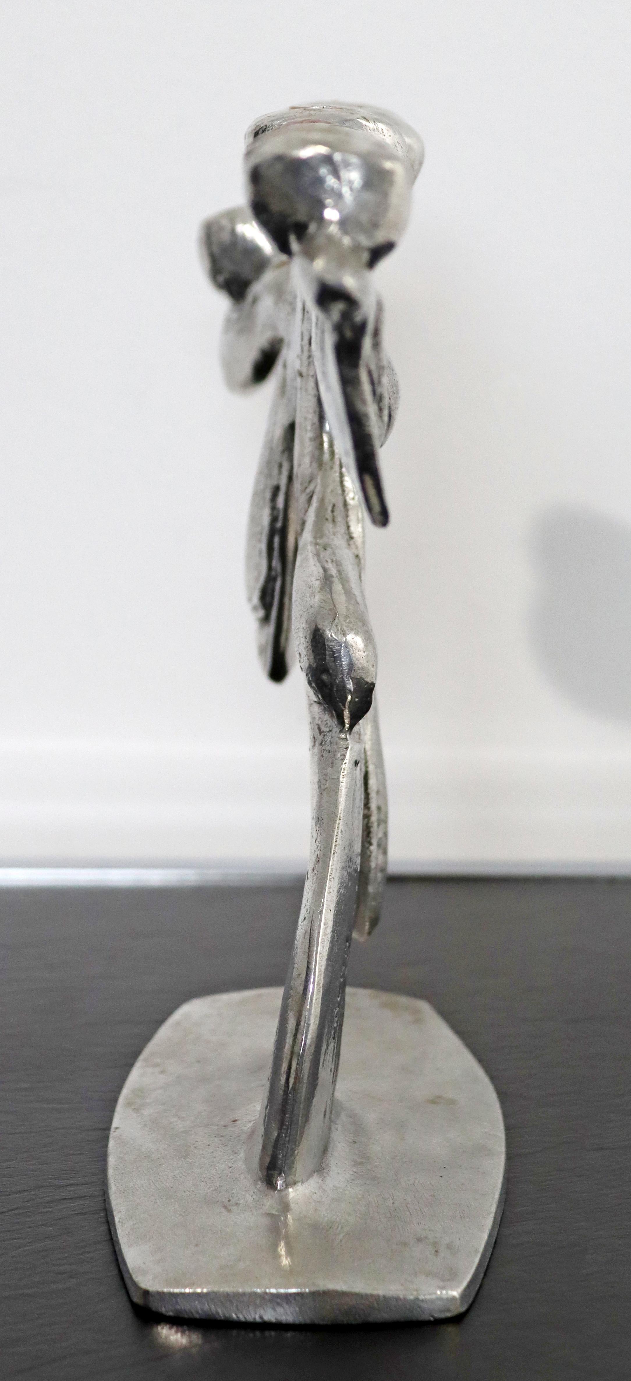 Modern Brutalist Menorah Aluminum Sculpture Candle Holder Signed Donald Drumm 4
