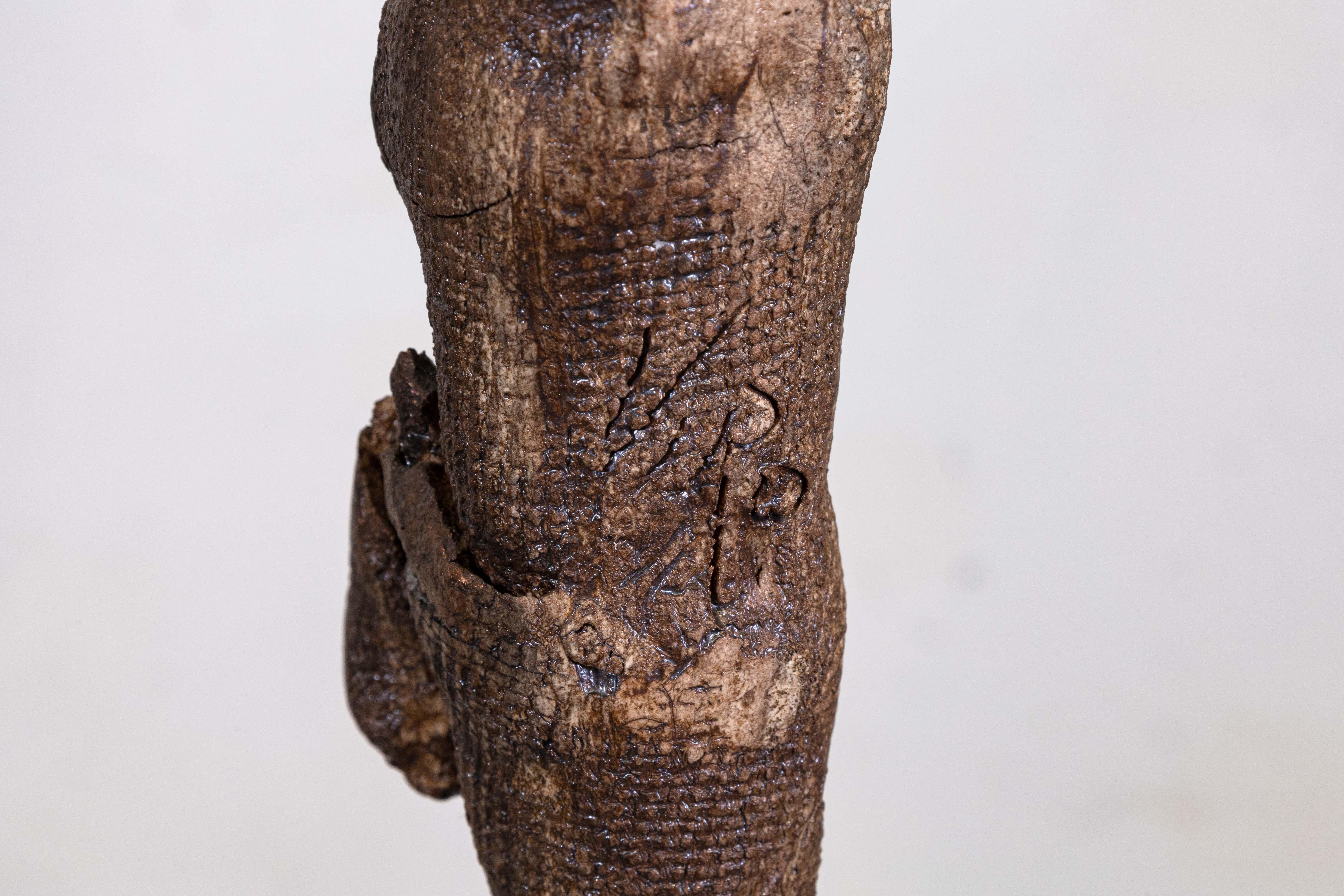 Modern Brutalist Metal and Ceramic Figure Sculpture Signed Viro For Sale 2