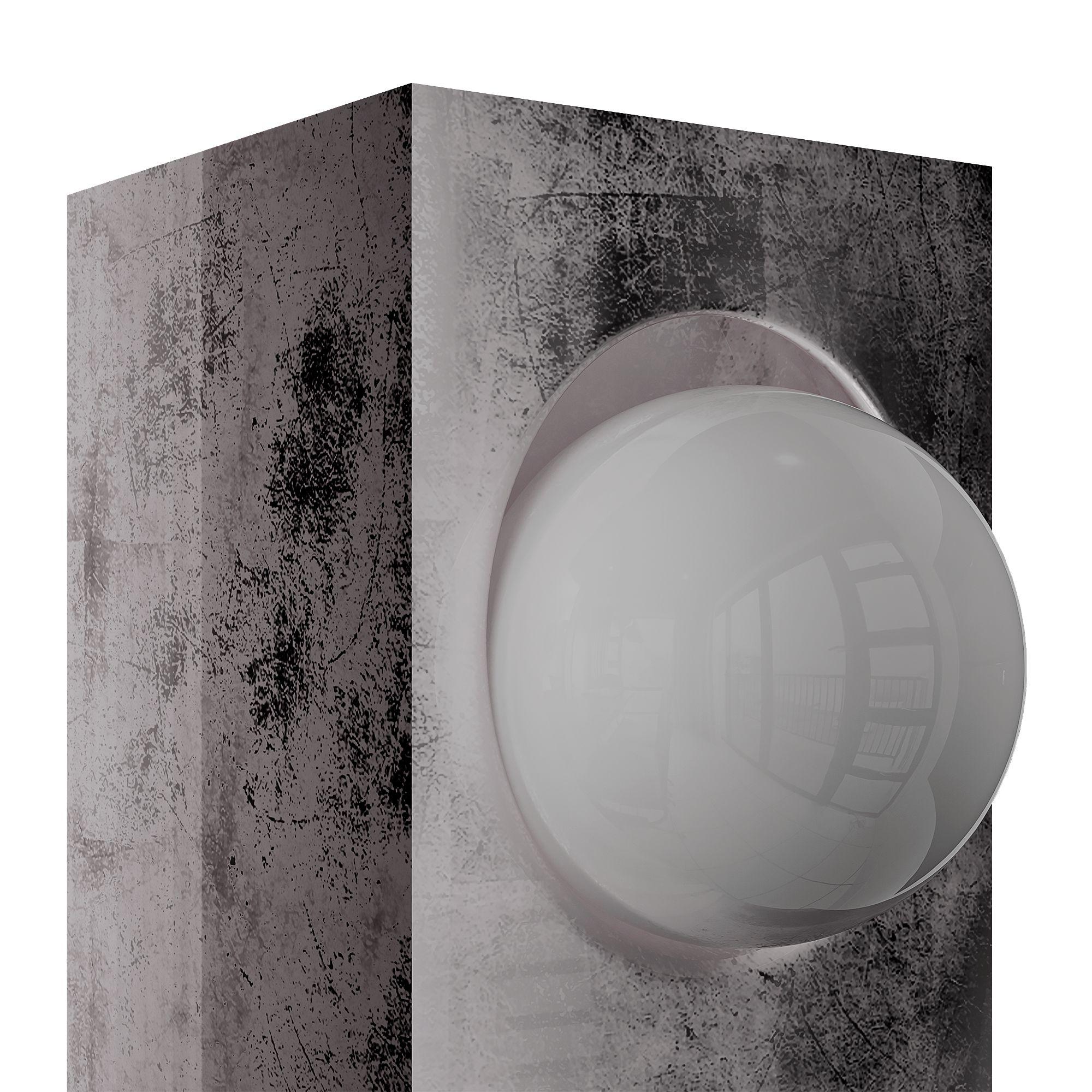 Hand-Crafted Modern Brutalist Metalic Table Lamp Geometric Silver Leaf Globe in White Glass For Sale