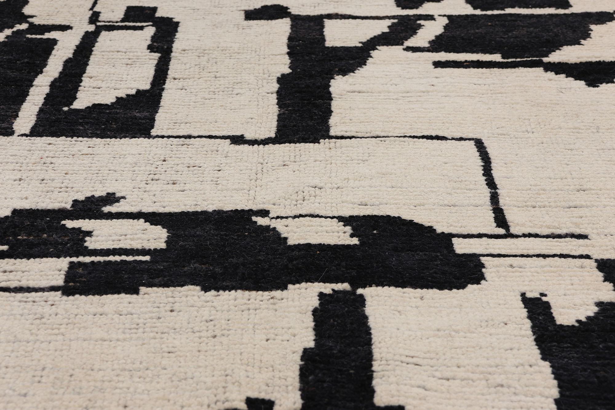 Modern Brutalist Moroccan Area Rug, Brutalism Meets Abstract Expressionism For Sale 3