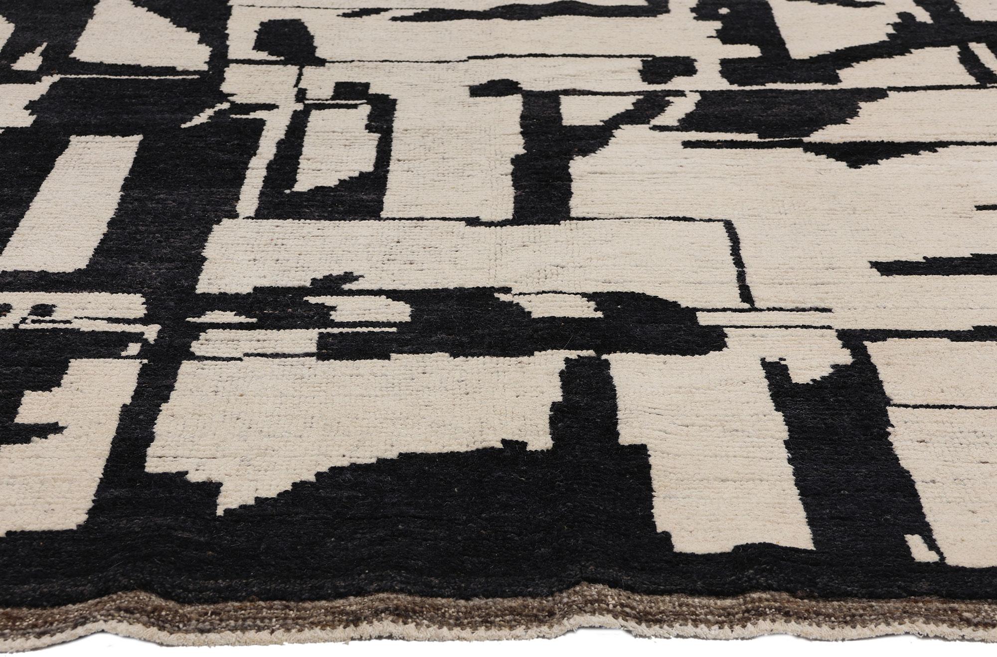 Modern Brutalist Moroccan Area Rug, Brutalism Meets Abstract Expressionism For Sale 2