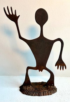 Modern Brutalist Rustic Sculpture of "Modular Man" by Dan Day, Texas, USA, 1980s