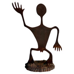Modern Brutalist Rustic Sculpture of "Modular Man" by Dan Day, Texas, USA, 1980s