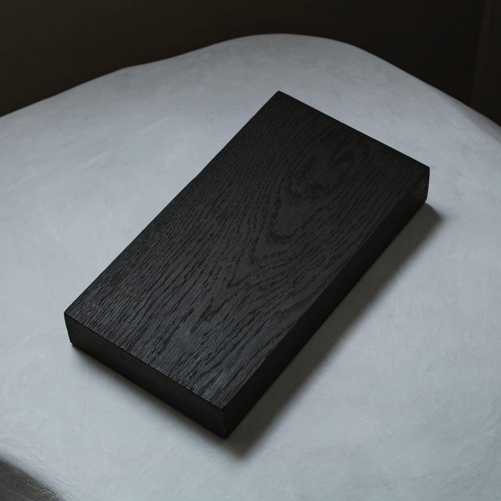 Oak Modern Brutalist Solid Wooden Cadence Dining Table - Dark Brown For Sale