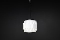 Modern Brutalist Structured Opaline Glass Pendant, Europe, 1960s