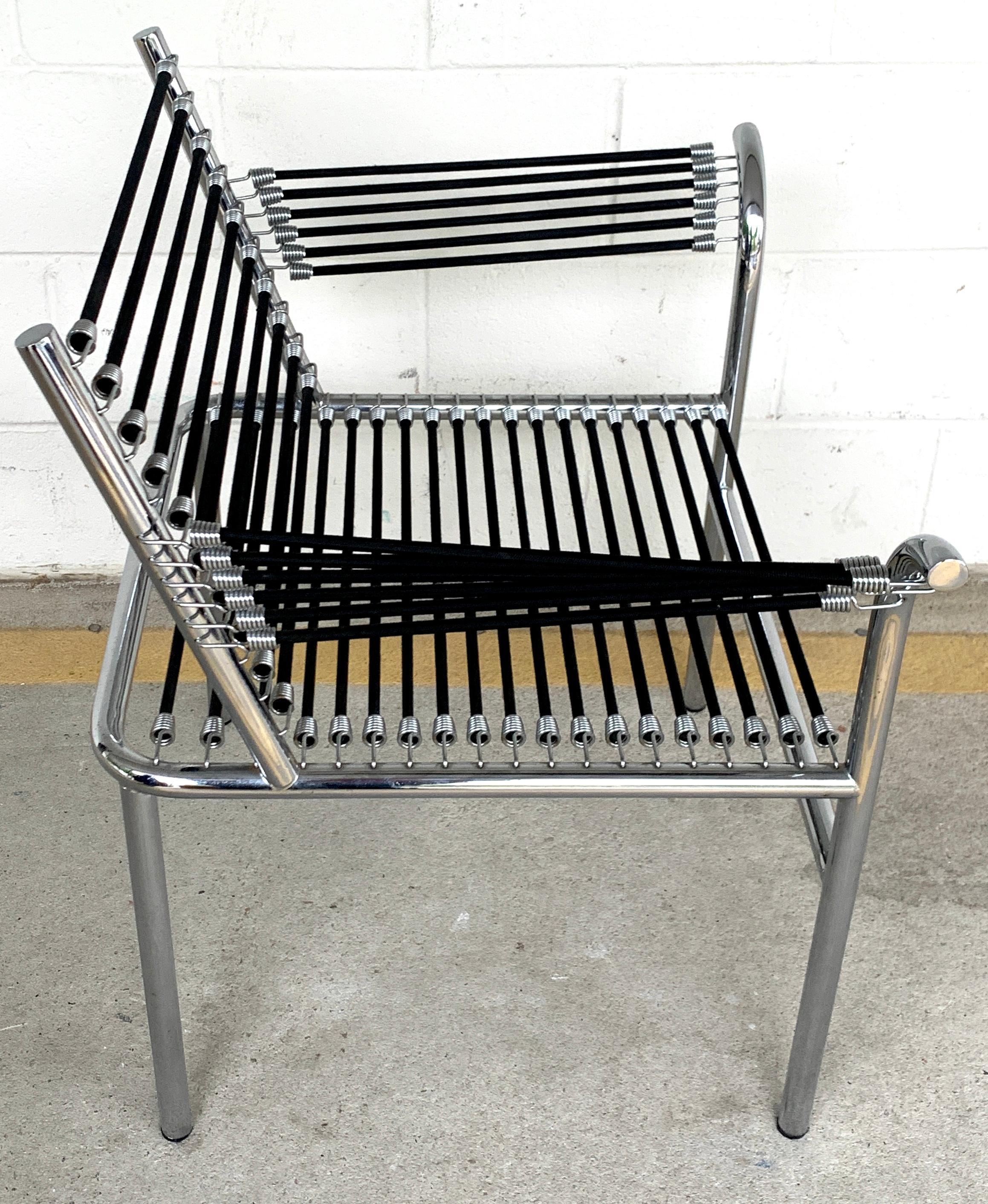 20th Century Modern Bungee Armchair after René Herbst For Sale