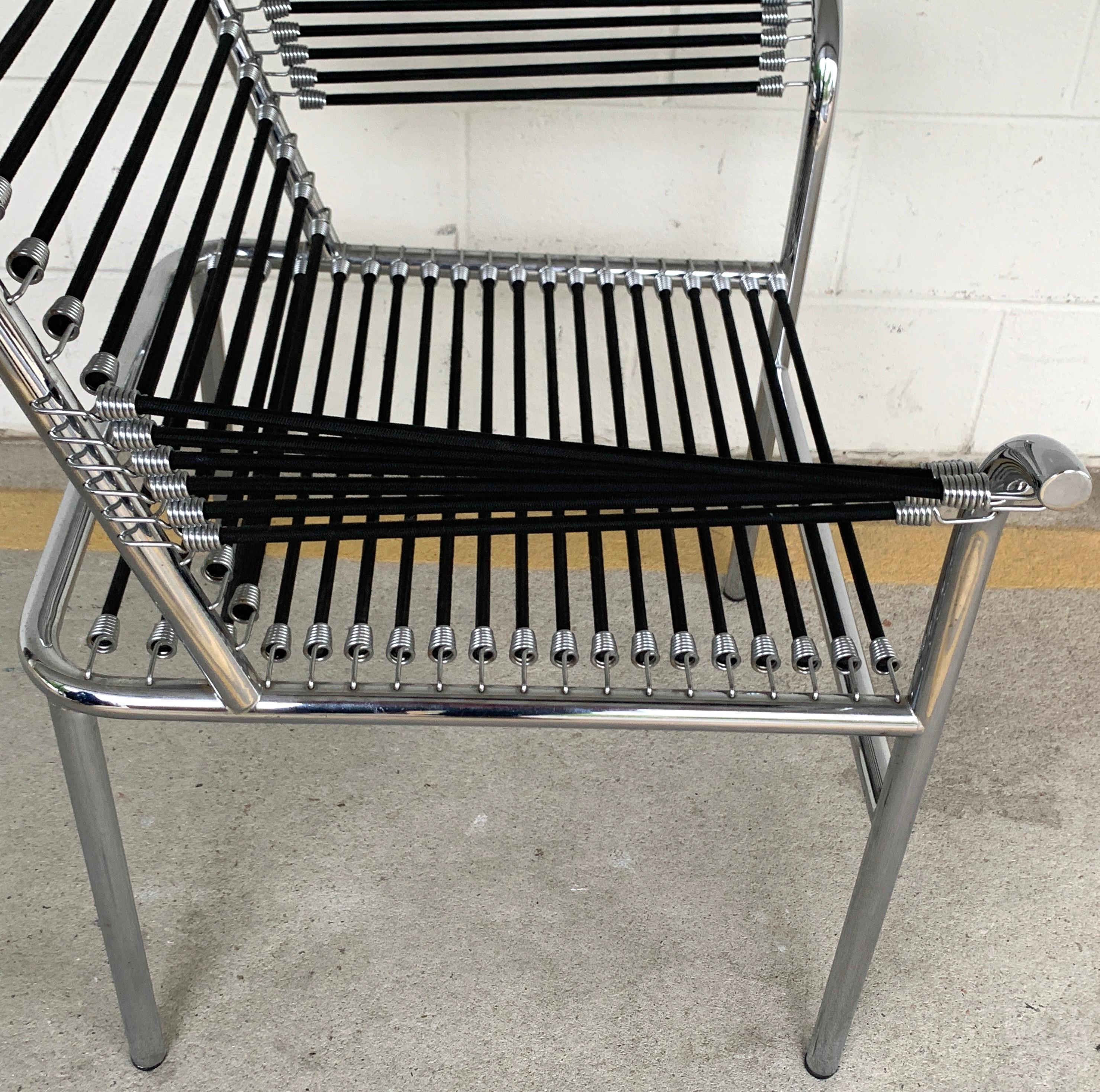 Chrome Modern Bungee Armchair after René Herbst For Sale