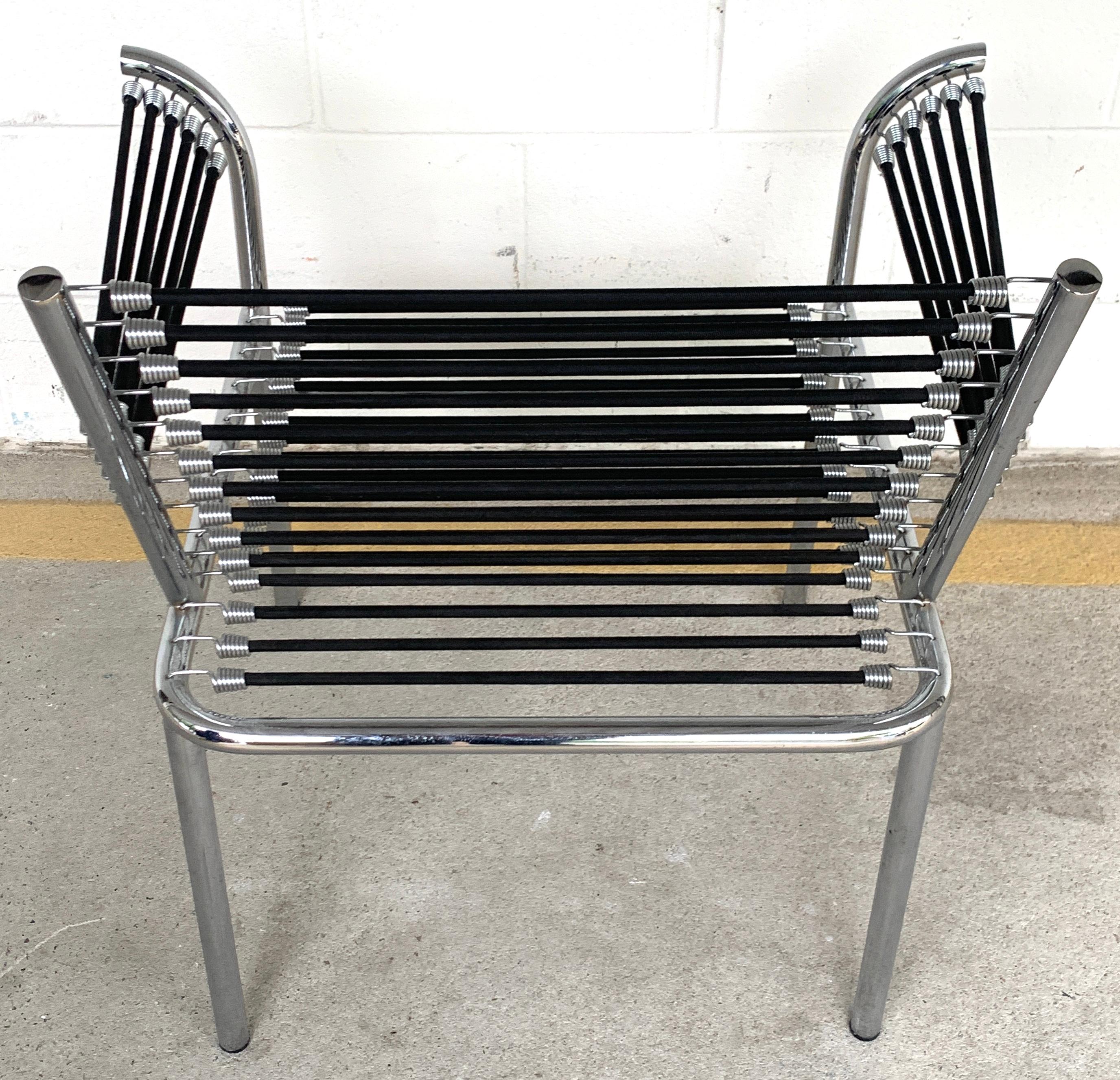 Modern Bungee Armchair after René Herbst For Sale 1