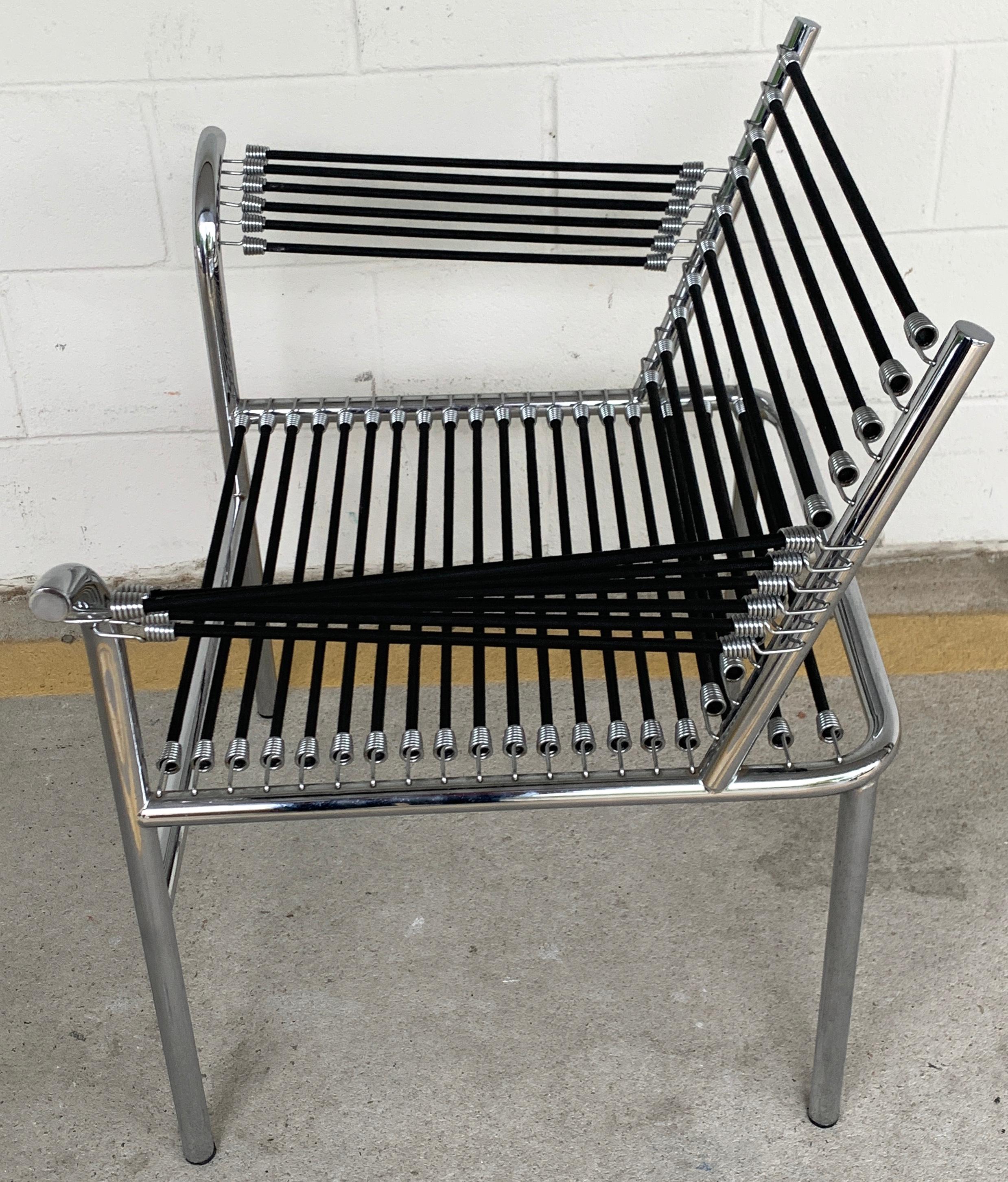 Modern Bungee Armchair after René Herbst For Sale 2