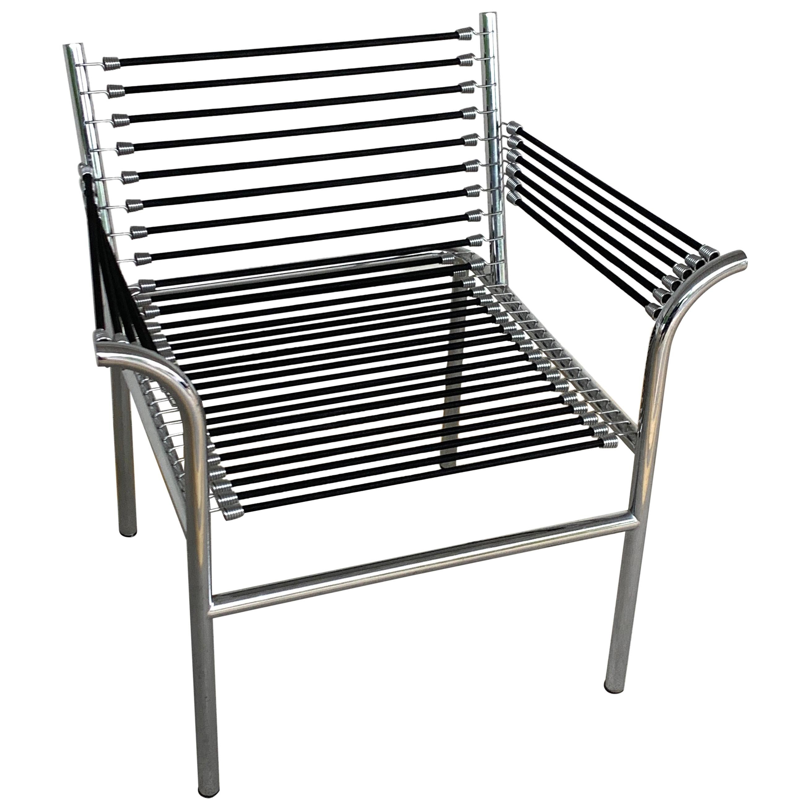 Modern Bungee Armchair after René Herbst For Sale