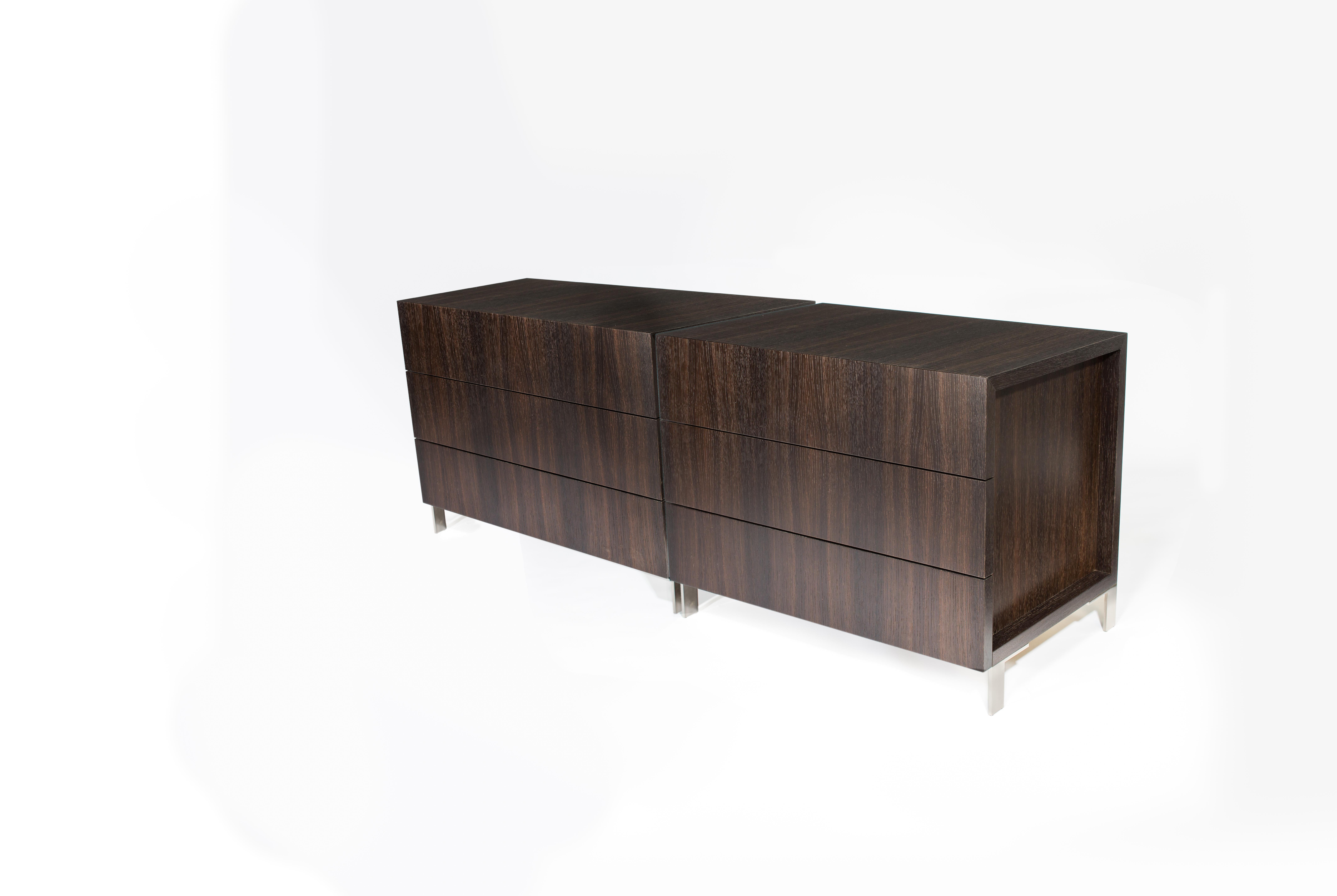 Hand-Crafted Modern Bureau in Fumed Ebony Oak, by Studio DiPaolo For Sale