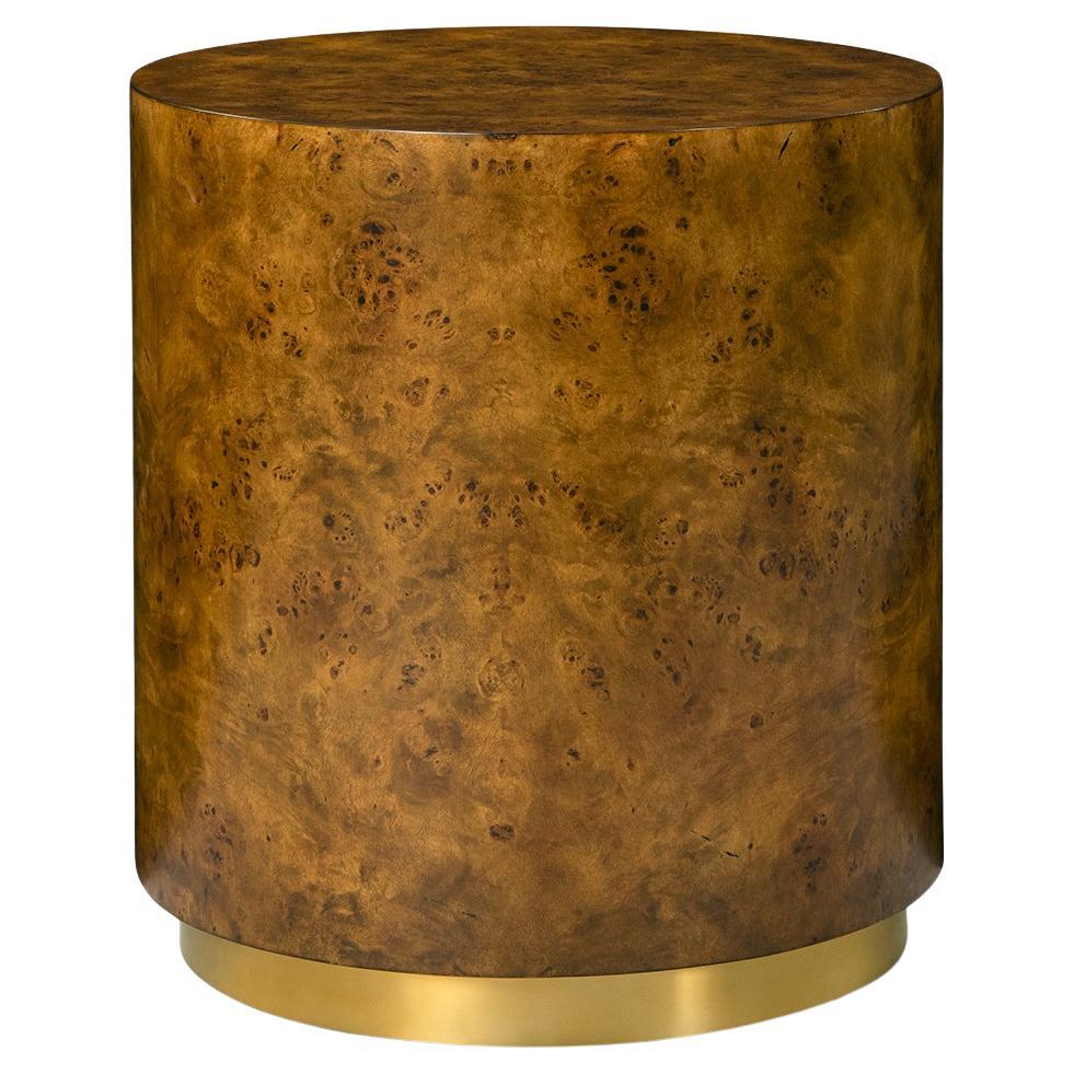 Modern Burl Round Accent Table
