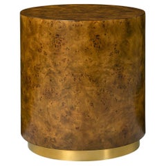 Modern Burl Round Accent Table