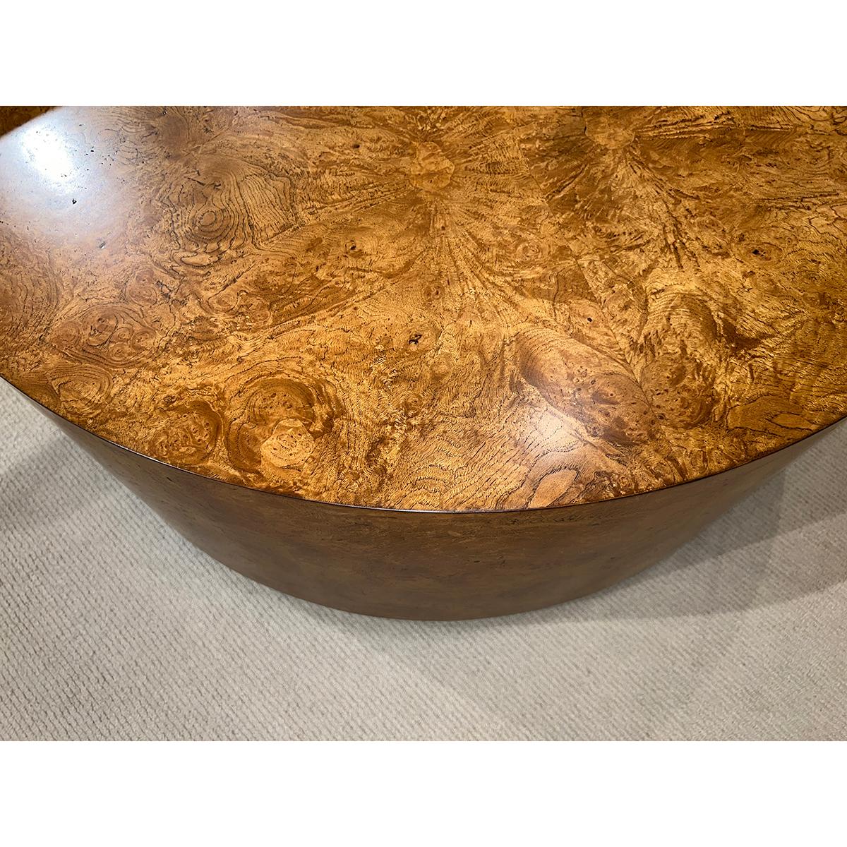 burl wood coffee table round