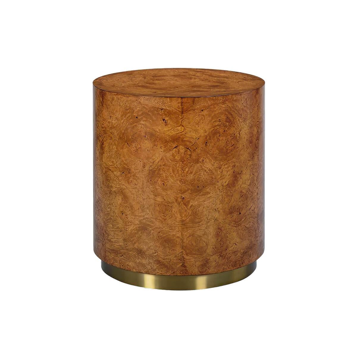 Vietnamese Modern Burl Round Side Table For Sale