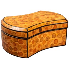 Retro Modern Burl Veneer Covered Dresser Box