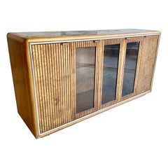 Modern Burl Wood Credenza 1980s