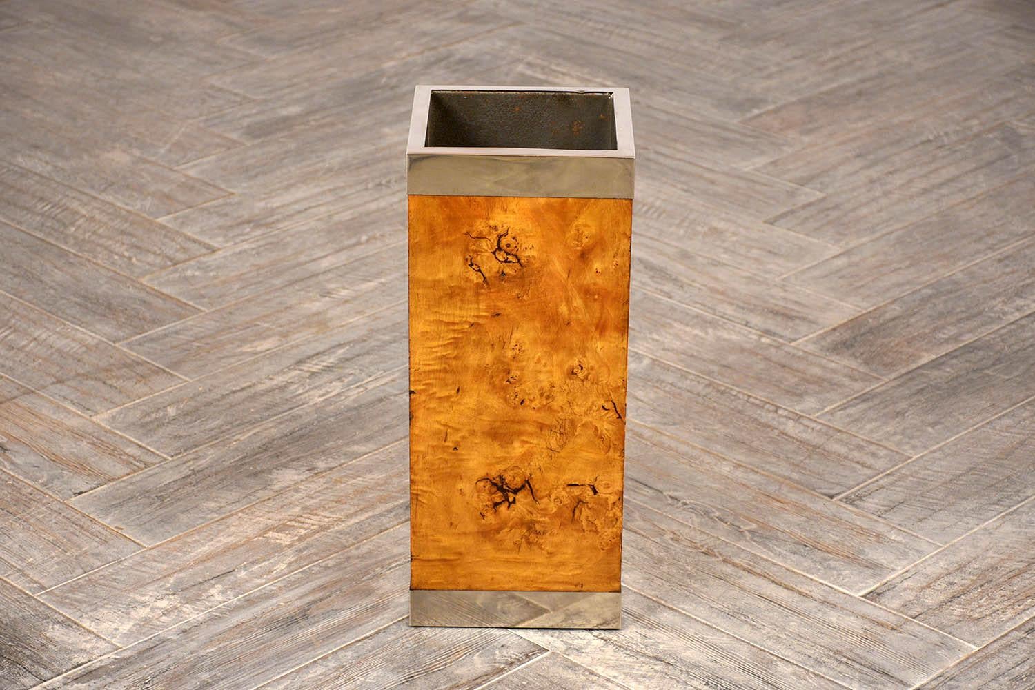 Lacquered Modern Burled Umbrella Stand