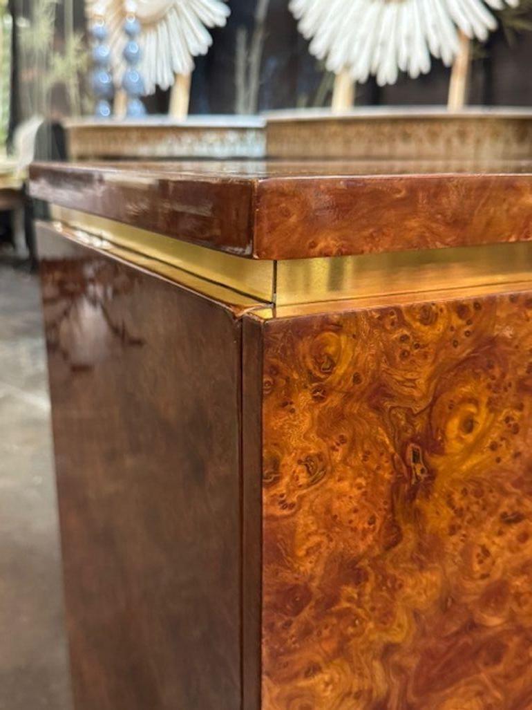 XXI secolo e contemporaneo Credenza moderna in radica e ottone di Pierre Cardin in vendita