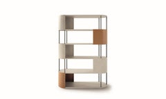 Modern by Carpanelli Gae small Bookcase in wood and leather