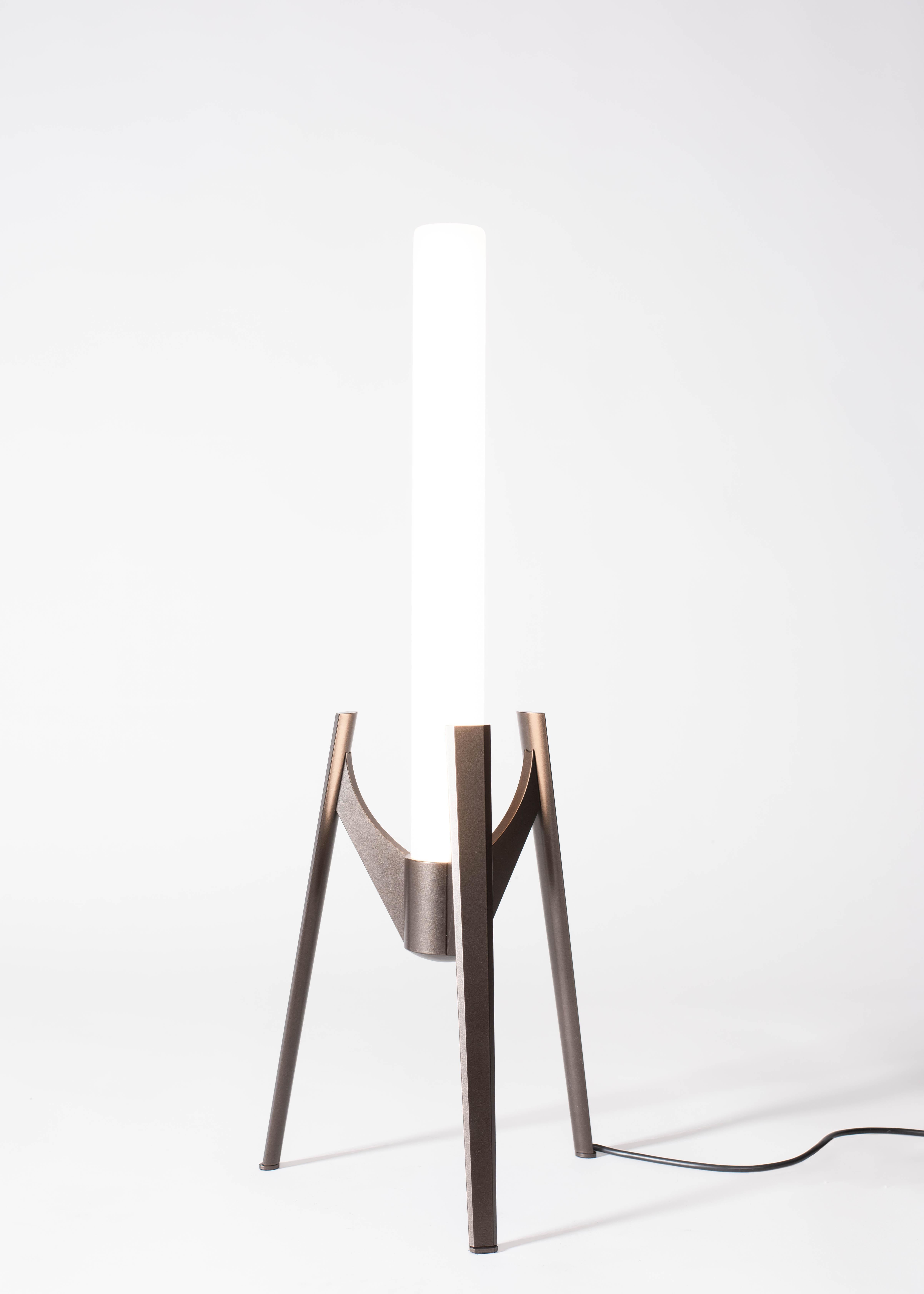 French Modern Table Light aluminium bronze  For Sale