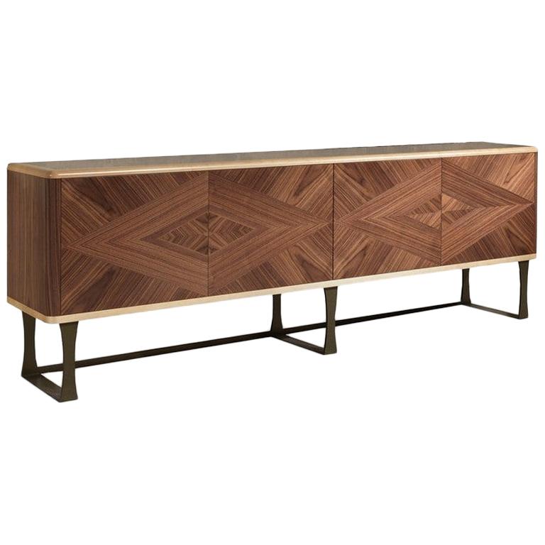 Modern by Giueseppe Carpanelli Desyo Inlaid Sideboard in Canaletta Walnut For Sale