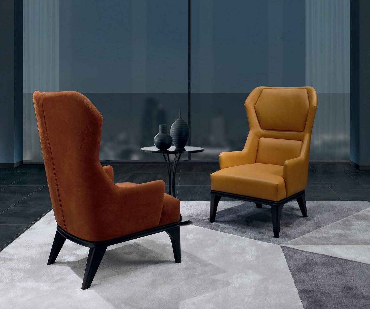 Moderner Sessel von Giuseppe Carpanelli Ara mit Lederbezug im Zustand „Neu“ im Angebot in Desio, IT