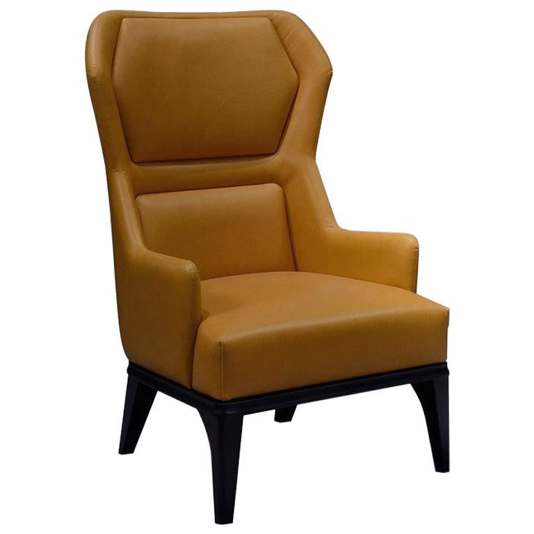 Fauteuil Ara moderne par Giuseppe Carpanelli en cuir