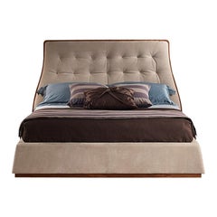 Modern by Giuseppe Carpanelli Desyo Bed with Frame in Canaletta Walnut