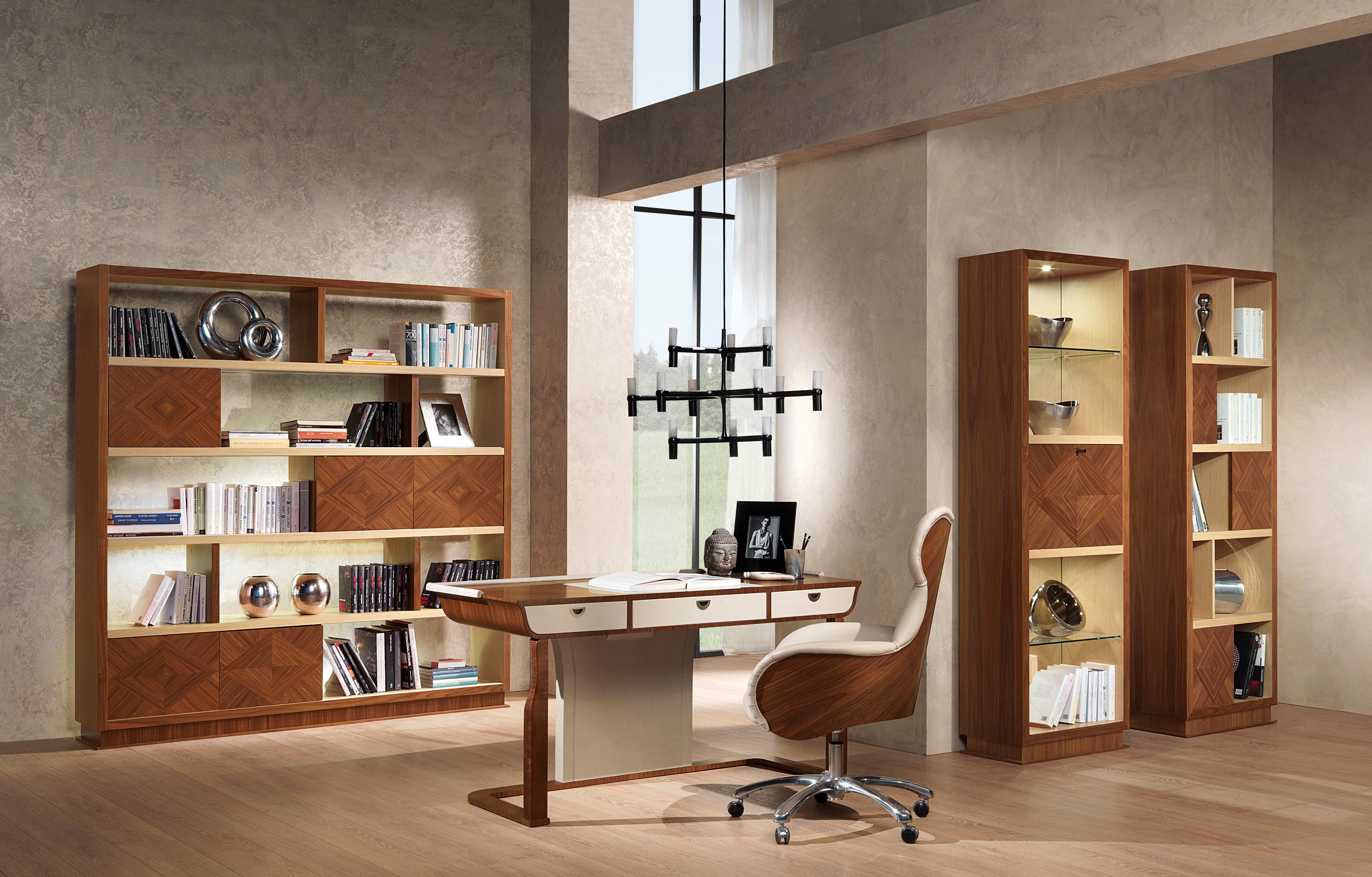 Moderno Libreria Desyo Modern by Giuseppe Carpanelli in noce canaletta in vendita
