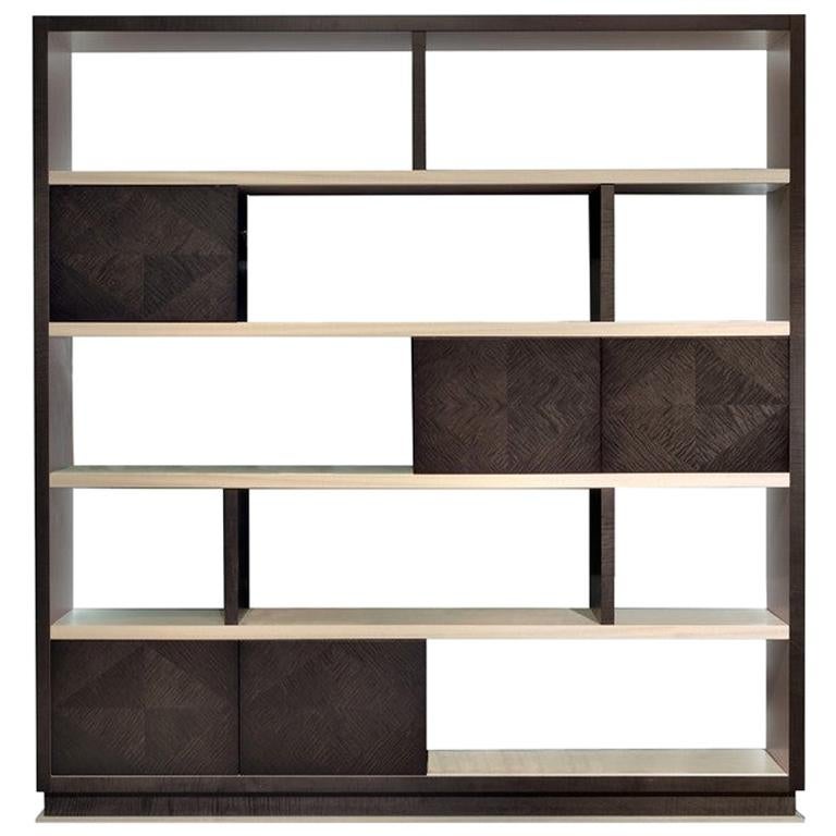 Modern by Giuseppe Carpanelli Desyo Bookcase Sycomoro Wood For Sale